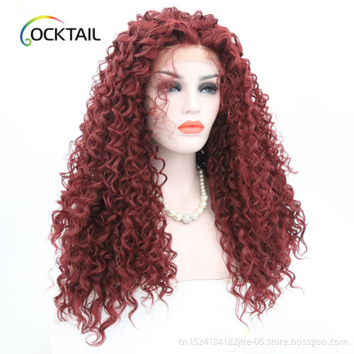 Natural hairline synthetic wig, cheap synthetic lace front wig with baby hair